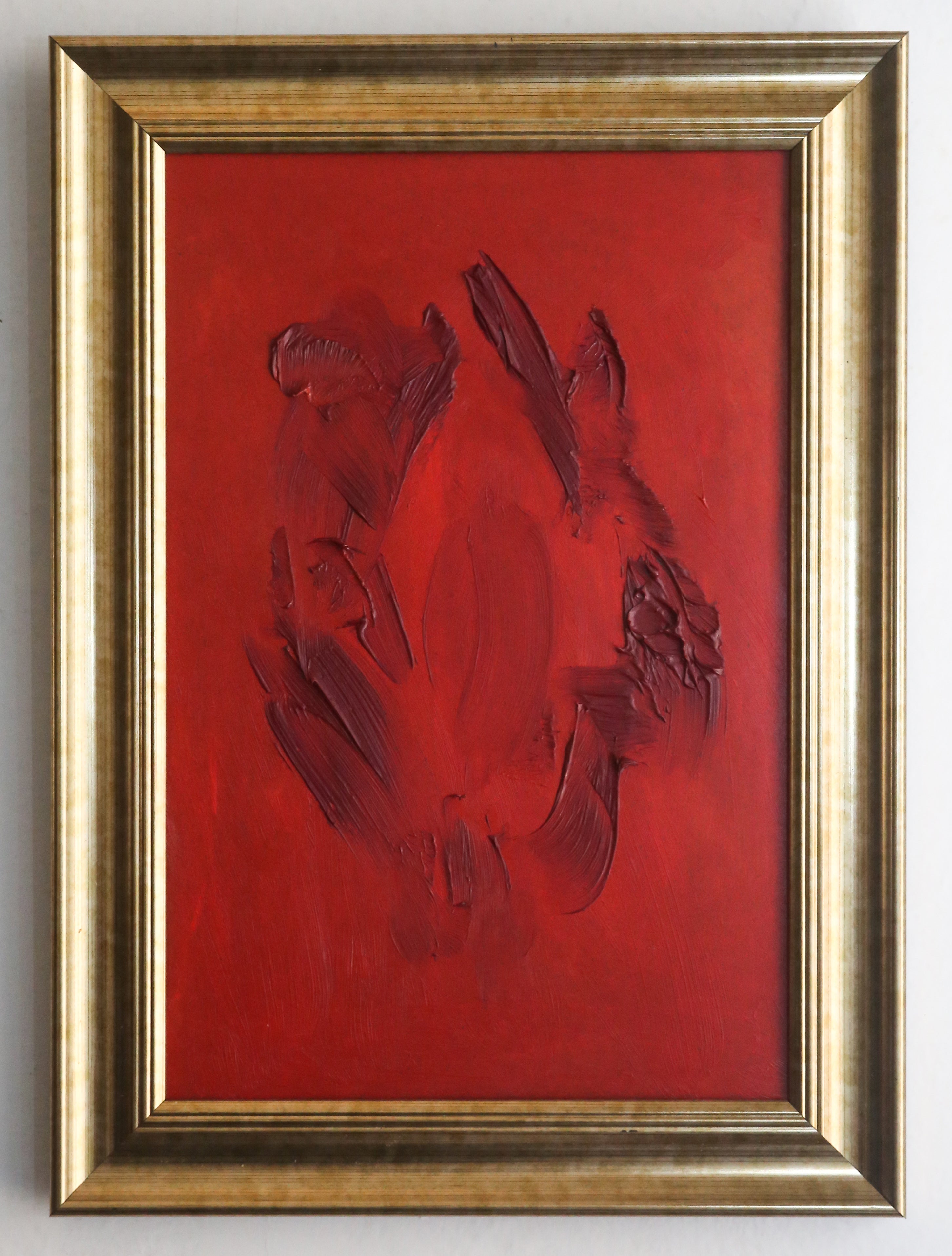 Rosso e oro. Oil on medium-density fiberboard. Leonardo Glauso. 2026.